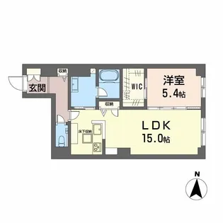 プレミアス学南【1階】の間取り