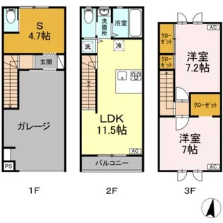 ガレージハウス東北福祉大前駅の間取り