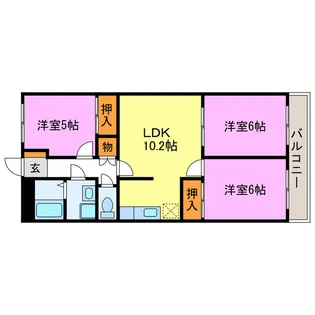 メゾンエクセルI・II【2階】の間取り