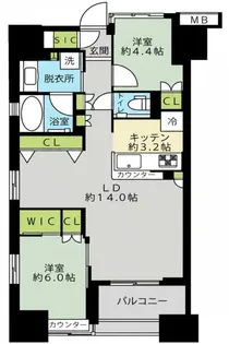 グレーシア勝どき【12階】の間取り