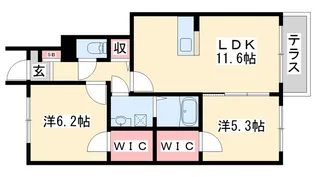 チェリーカーサ1番館【1階】の間取り