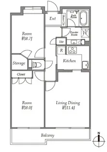 カスタリア参宮橋【2階】の間取り