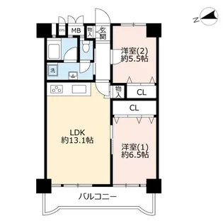 UR保土ヶ谷駅前ハイツ【5階】の間取り