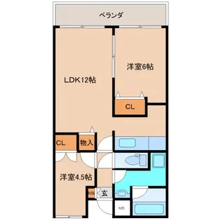 KLコート桃山台【4階】の間取り