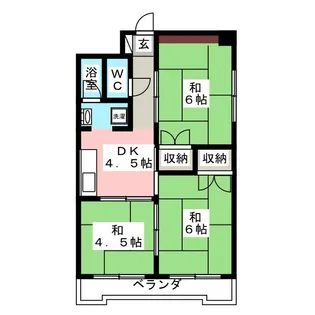 荒川ラインハイツ【4階】の間取り