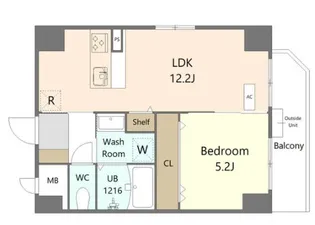 THE RESIDENCE SHINSAKAE【5階】の間取り
