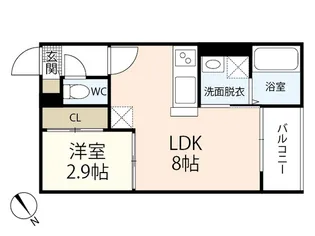 REGALEST サンシャイン長束【1階】の間取り
