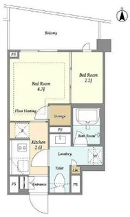 LIBR GRANT 四谷三丁目【4階】の間取り