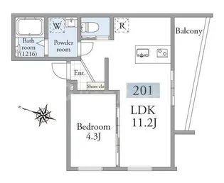 アーベインテラス南千住【2階】の間取り