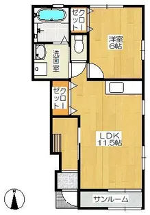 コーポK【1階】の間取り