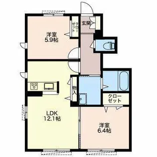 Vantage III【1階】の間取り