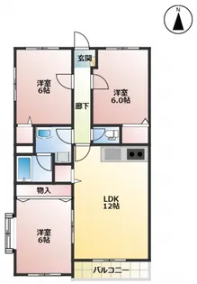 レアールパレスA【3階】の間取り
