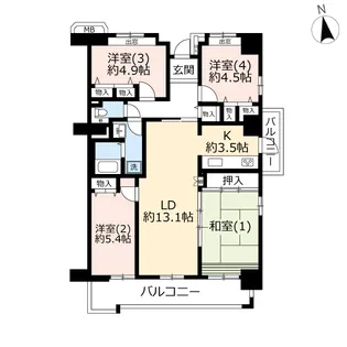 URコンフォール上倉田【6階】の間取り