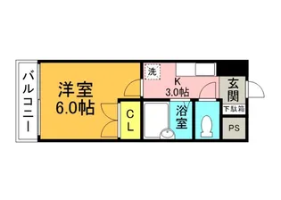 グランディールKY【5階】の間取り