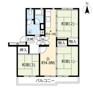 URえびな【8階】の間取り