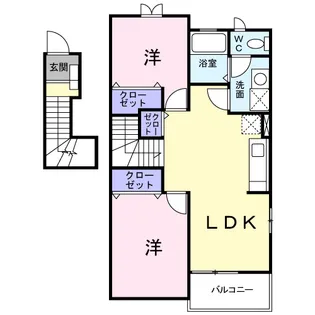 メゾン ド アンソレイエ【2階】の間取り