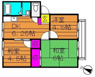 ガーデン三宅ハイツ【2階】の間取り