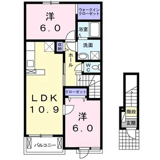 ルカン・バレーヌ【2階】の間取り