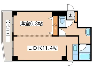 ハウスオブリザ平岸参番館【6階】の間取り