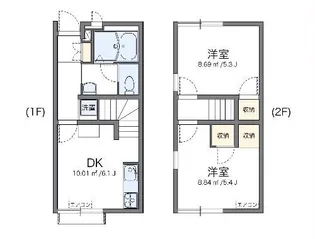 レオパレスベルヴィ旭ヶ丘【1階】の間取り