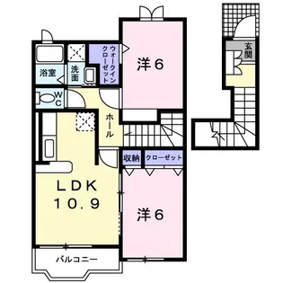 サン・イーストA【2階】の間取り