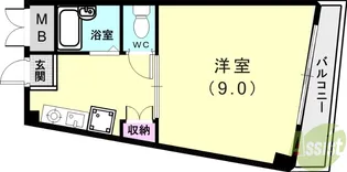 スマ扇コーポ【3階】の間取り