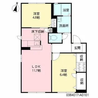 ボヌール【1階】の間取り