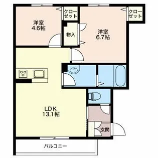 メゾン・ド・シャリテIII【1階】の間取り