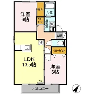 ジュネス北本町 D棟【2階】の間取り