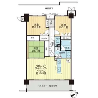 サーパス西新ネオステージ【7階】の間取り