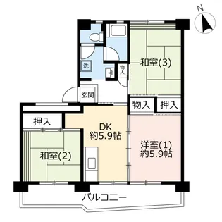 UR橋本四丁目【2階】の間取り
