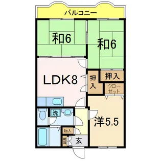 ピュアタウン花園【2階】の間取り