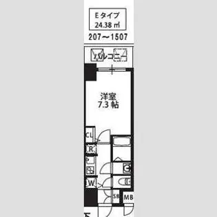 S-RESIDENCE新大阪駅前【15階】の間取り