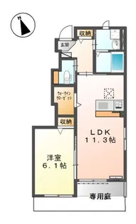スーヴェラン・駒越II【1階】の間取り