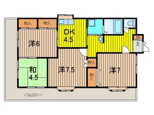 一二三ハウス【3階】の間取り