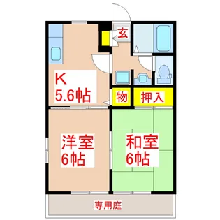 グリーンコート白銀【1階】の間取り
