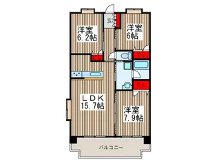 グリ-ンミユキ川口江戸【7階】の間取り