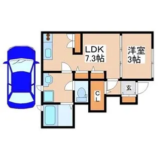 モスフロックス御着【1階】の間取り