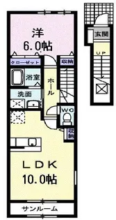 ラポール・ミュー【1階】の間取り