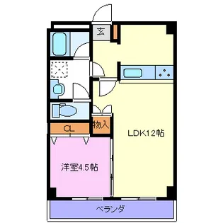 1LDKの間取り画像