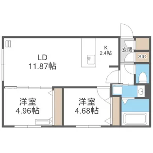 ガイアール南円山【1階】の間取り