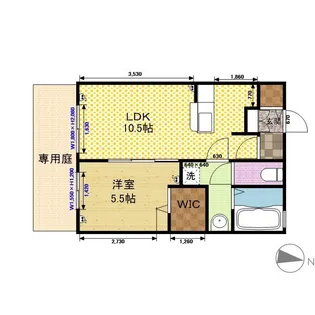 プリオール・マ・メゾン【1階】の間取り