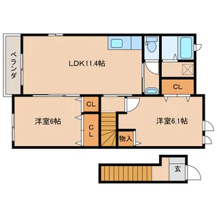 鹿児島県曽於市末吉町諏訪方【アパート】の間取り