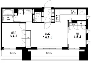 中目黒ウエスト【7階】の間取り