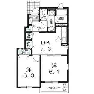 群馬県高崎市吉井町小串【アパート】の間取り