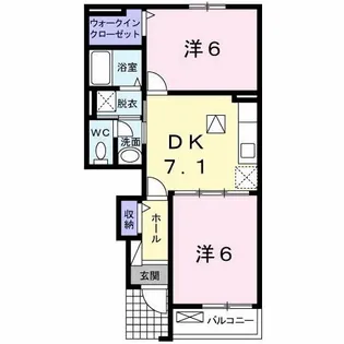 広島県広島市安佐北区落合南7【アパート】の間取り