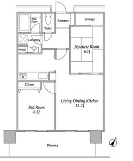 東京都中央区勝どき1【マンション】の間取り