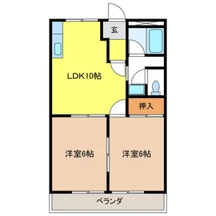 グリーンハイツふじB【1階】の間取り