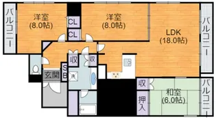大阪府大阪市平野区瓜破2【マンション】の間取り