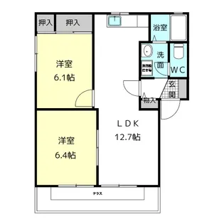 ピースフル愛宕 F【1階】の間取り